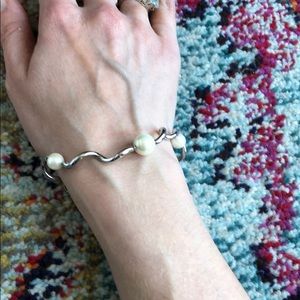 Silver and Pearl Bracelet
